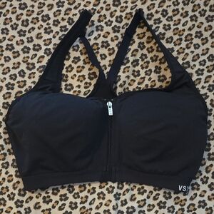 HTF New Victoria's Secret VSX Black Zip-Front Sports Bra - Size 36C